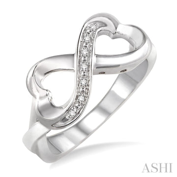 Sterling Silver Diamond Infinity Heart Ring, 0.03 Carat TW